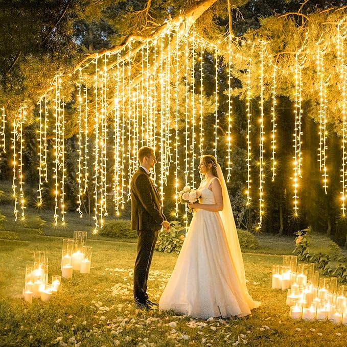Christmas String Lights Indoor Outdoor Waterproof, Warm White String Lights Clear Wire 8 Modes, 165FT 500 LED Fairy Twinkle Lights Plug in for Bedroom Xmas Tree Holiday Party House Decorations