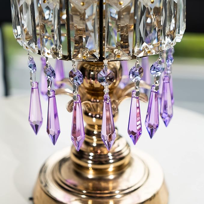 HDCRYSTALGIFTS 30pcs 55mm Multi-Color Crystal Icicle Pendant Chandelier Prisms Drops Lamp Candle Holders Curtain DIY Parts