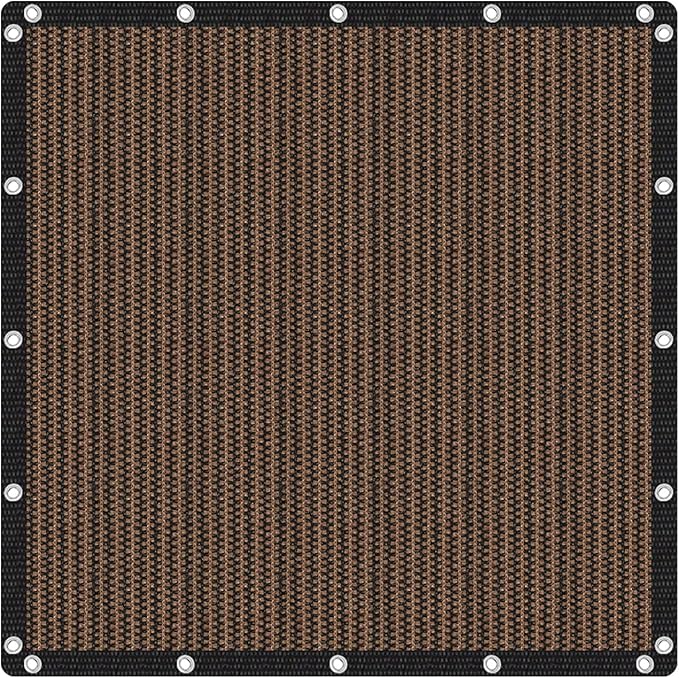 VICLLAX Shade Fabric Sun Shade Cloth with Every 2 FT Grommets for Patio Garden Pergola Cover Canopy 4x14 FT, Mocha