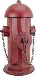 Design Toscano Fire Hydrant Statue Puppy Pee Post and Pet Storage Container, Indoor/Outdoor, Medium 18 Inch Tall, Metal, Rustic Red Paint