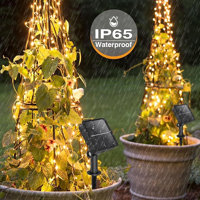 Kolpop Solar Fairy Lights Outdoor, 32FT 80LED Twinkle Light Outdoor Waterproof, 8 Modes Copper Wire Mini String Lighting for Garden Christmas Tree Outside