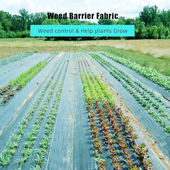 Towallmark 6.5ft X 330ft Weed Barrier Landscape Fabric Heavy Duty, Premium 3.2 oz Ground Cover Weed Block Gardening Mat, Easy Setup & Superior Weed Control, for Erosion Control, Weed Barrier