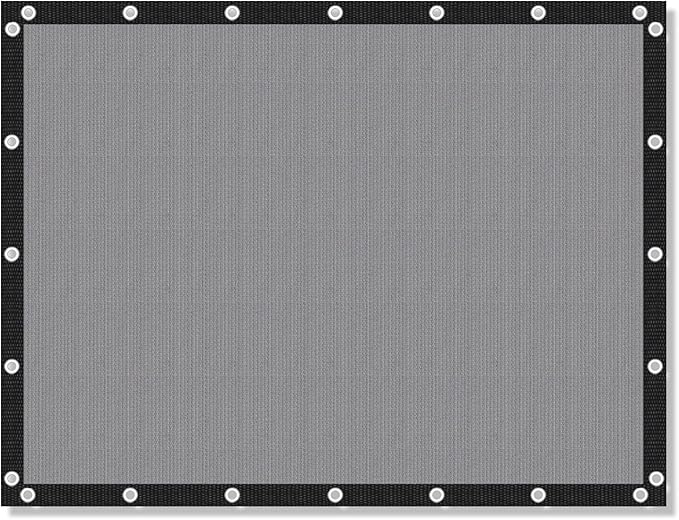 VICLLAX Shade Fabric Sun Shade Cloth with Every 2 FT Grommets for Patio Garden Pergola Cover Canopy 14x15 FT, Light Grey