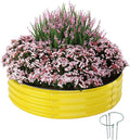 Galvanized Metal Planter Round Raised Garden Bed Kit for Gardening Outdoor，2x2x1ft Grow Garden Box Raised Flower Bed，Round Galvanized Planter Outdoor Metal Fire Pit Ring