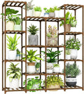 Bamworld Plant Stand Indoor Large Plant Shelf Tall Flower Stands 14 Pots Outdoor Plant Rack for Garden Balcony Patio Window Living Room Corner Wood