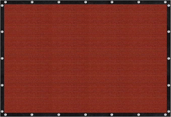 VICLLAX Shade Fabric Sun Shade Cloth with Every 2 FT Grommets for Patio Garden Pergola Cover Canopy 20x22 FT, Rust Red