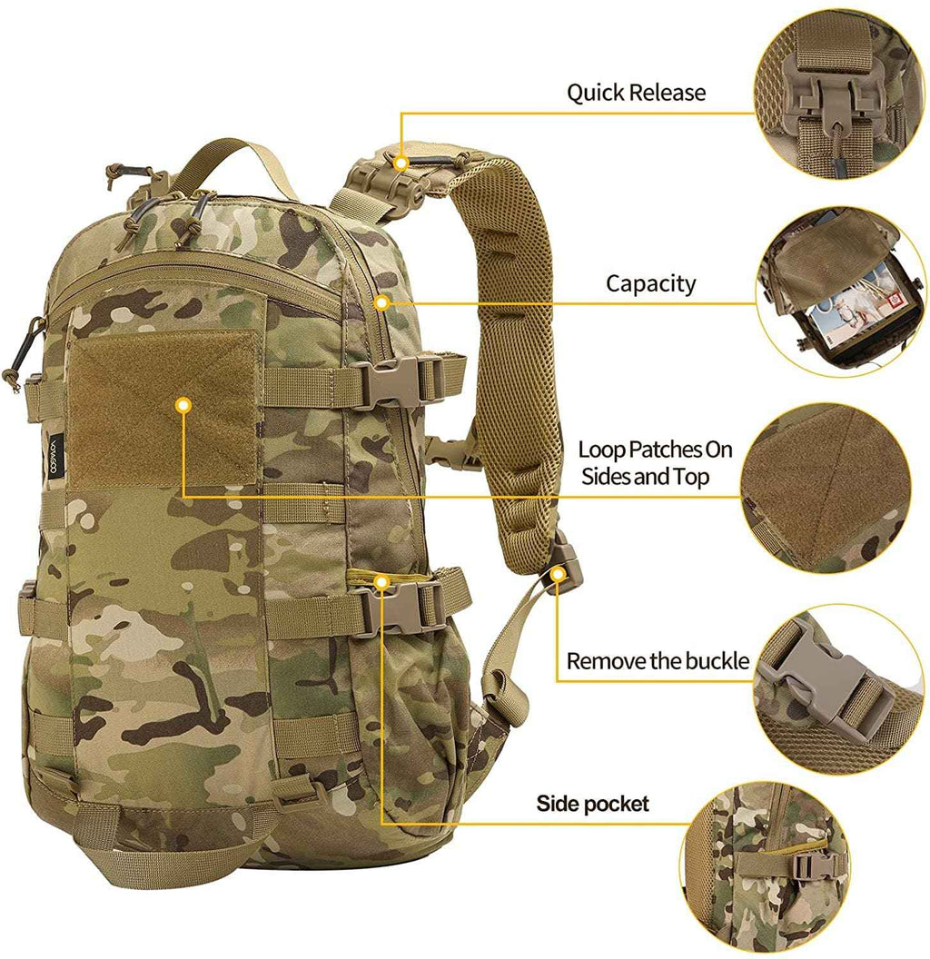 Tactical Molle Rucksack Assault Pack for Outdoor Hiking and Military Use