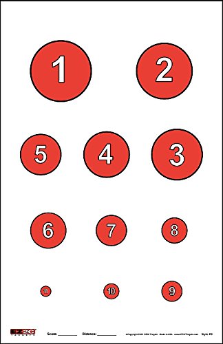 EZ2C Targets# 20/RD7: Reducing Circles Paper Shooting Targets 11"x17" USA Made
