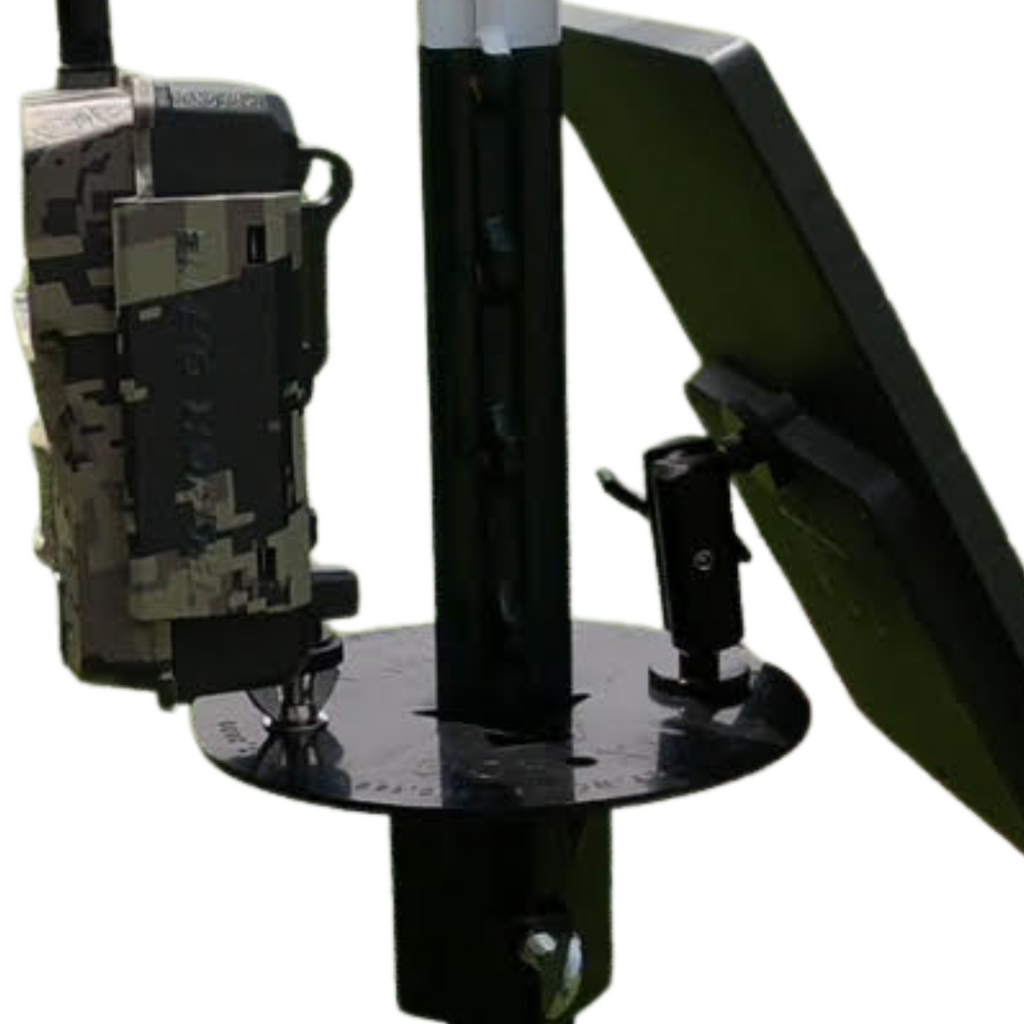 T Post Mount for 1 Camera and Solar Panel (includes 1 articulating arm for Solar and hardware for camera)