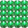 Bright LED Floral Tea Light Submersible Lights for Party Wedding (Green, 20 Pack)