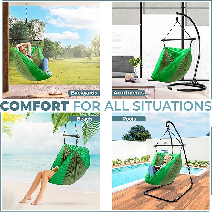 Sorbus Hanging Hammock Chair - Tree Pod Sensory Swing - Outdoor Camping Cacoon Chair - Collapsible and Lightweight Swings - Swinging Rocker Chairs for Camp, Travel, Hiking, Tent, Porch (500 lb Max)