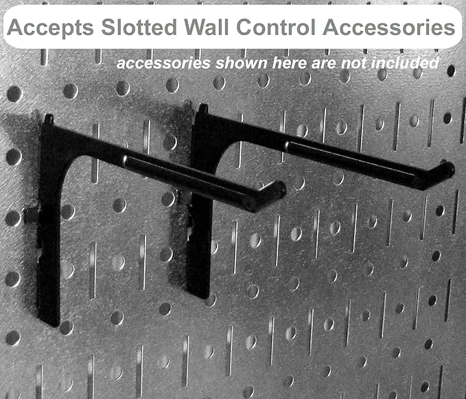 Wall Control Pegboard Organizer 4 ft. Metal Pegboard Standard Tool Storage Kit with Galvanized Toolboard and White Accessories