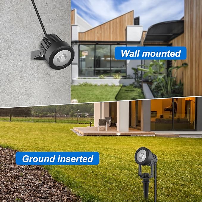 Solar Spot Lights Outdoor, Solar Landscape Spotlights IP65 Waterproof 9.8ft Cable, Dusk to Dawn Solar Uplights for Tree Garden Yard Driveway Porch Walkway Pool (6-in-1, 6000K Cold White)