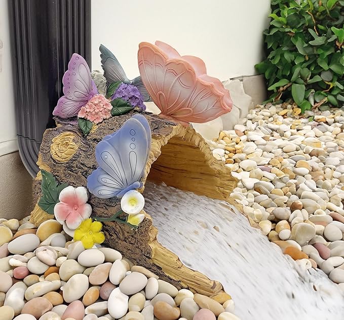 Butterfly Statues Garden Decoration Gutter Downspout Extension Statues,Resin Statue Outdoor Decor,Animal Downspout Diverter,Decorative Gutter Extension,3"×3" Downspout Extender Diverter Splash Block