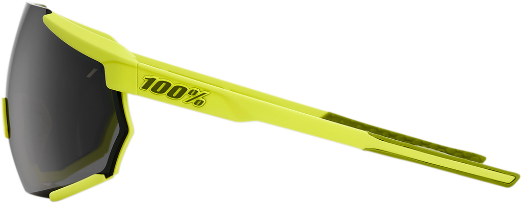 100% Racetrap Sunglasses - Yellow - Black Mirror Lens 61037-004-61