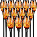 Otdair Solar Outdoor Lights, 12 Pack 12LED Solar Tiki Torches with Flickering Flame, IP65 Waterproof Mini Solar Torch Lights Auto On/Off for Garden, Patio, Yard, Pathway