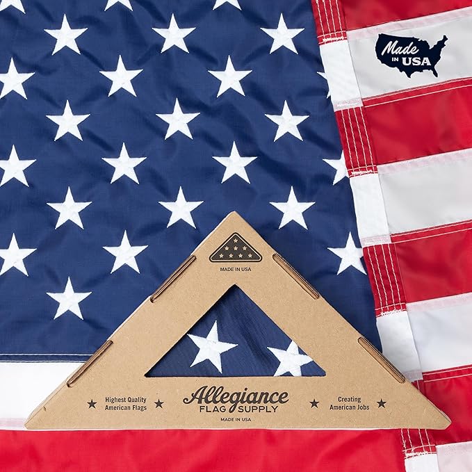 American Flag | American-Sourced Nylon Fabric, Embroidered Stars, Hand-Stitched | Proudly Made in USA (4' x 6')