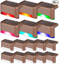 GIGALUMI 16 Pack Color Changing Solar Deck Lights Outdoor Waterproof for Outdoor Stair, Step, Fence, Patio and Yard.