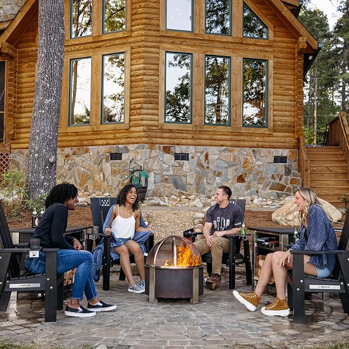 Breeo Smokeless Fire Pit (X Series 24, Corten Steel) | 27.5 inch Smokeless Firepit for Outside | 62 Pounds | Ideal for Families Compatible with Wide Range of Breeo Accessories