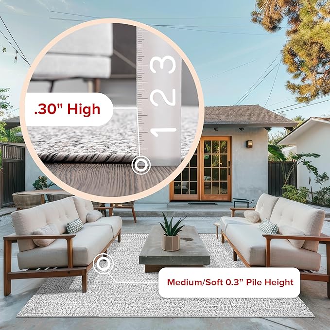 nuLOOM Oval 4' x 6' Solid Hand Braided Indoor/Outdoor Area Rug, Pet-Friendly, High Traffic, Weather Resistant, for Patio, Balcony, Bedroom, Living, Dining Room, Wynn Salt and Pepper