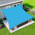 Amagenix Sun Shade Sail 12X26 Curved Edge Outdoor Shade Canopy Turquoise Mixed Breathable 95% UV Block Shade Cloth for Patio Garden Backyard (We Make Custom Size)