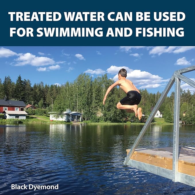 Airmax Pond Dye Packets Black DyeMond Colorant for Large Pond & Lake, Beneficial UV Blocking Color Concentrate, Maintain Clean & Clear Pond, Fish, Bird & Animal Safe, Easy Treatment, 2 Soluble Packets