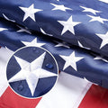 American Flag 12x18 Outside, US Flags for Outdoor Indoor, Heavy Duty Durable, Deluxe Embroidered Stars, Brass Grommets, Sewn Stripes, Vivid Color, Fade Resistant and waterproof