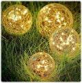 Honoson 6 Inch Solar Globe Lights Outdoor Waterproof, Solar Balls for Garden Cracked Glass Ball, Ground Landscape Garden Decor for Patio and Yard Lawn Backyard (4 Pieces)