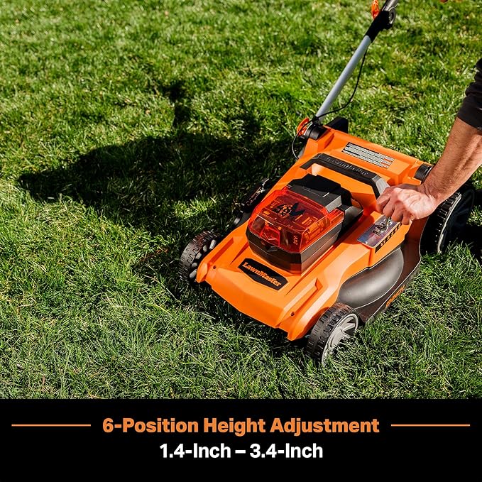 LawnMaster CLMF4819A 48V MAX* 19-inch Brushless Cordless Mower with 2X24V MAX* 4.0Ah Battery and a Dual Charger