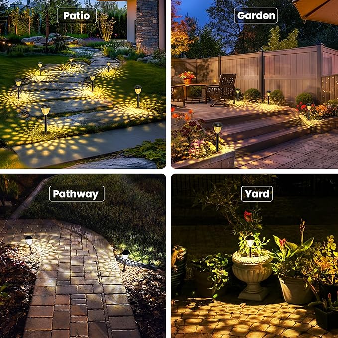 SOLPEX Solar Lights for Outside,2 Pack Solar Lights Outdoor Waterproof,Warm White Outdoor Solar Lights for Yard,Garden,Pathway,Patio and Landscape Lighting Decor