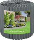 Metal Garden Edging Border, Corrugated Steel Landscaping, DIY for Lawn (Black, 10 Inch x 10FT)