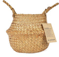 Basket Planter – Seagrass Plant Pot for Artificial Olive Tree, Decorative 6-7 Inch Indoor Wicker Pot with Handles (Original, Small)
