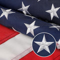 American Flag 2.5x4 Ft Embroidered Stars, Sewn Stripes, Brass Grommets US Flag Decorations, Outdoors Indoors USA Flags Polyester 2.5 x 4 Foot
