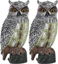 Galashield Owl Decoy | Plastic Owls to Scare Birds Away | Owl Statue for Garden & Outdoors 16.5" Tall [Pack of 2]