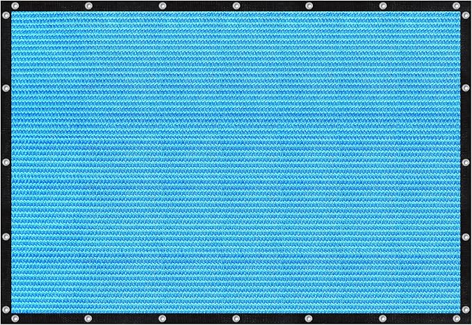 VICLLAX Shade Fabric Sun Shade Cloth with Every 2 FT Grommets for Patio Garden Pergola Cover Canopy 6x11 FT, Mixed Turquoise