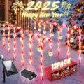 Solar Christmas Lights Outdoor Decorations: Candy Cane Light Waterproof for Yard Decorative Outside - Santa Claus Pathway Stake Lighting Patio Garden Path Street Decor 12 Pack