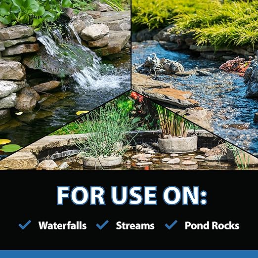 CrystalClear AlgaeOff Pond & Water Garden Scum Cleaner, Waterfall & Rock Slime Remover, String Algae Killer, Green Stain Treatment, EPA Registered Algaecide, Plant, Koi Fish, Bird & Pet Safe, 8 lbs