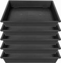 Square Plant Saucer 5 Pack 8 10 12 14 16 18 20 Inch, Flower Pot No Holes Plant Drip Trays, Plant Trays for Pots Heavy Duty Plastic Plant Saucers for Indoors Outdoors