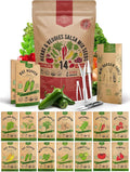 Organo Republic 14 Herbs & Veggies Salsa Mix Seeds Variety Pack - 5,180+ Non GMO Heirloom Herb, Tomato & Chili Pepper Seeds for Planting Outdoor & Indoor Home Gardening: Basil, Cilantro Onion, Peppers