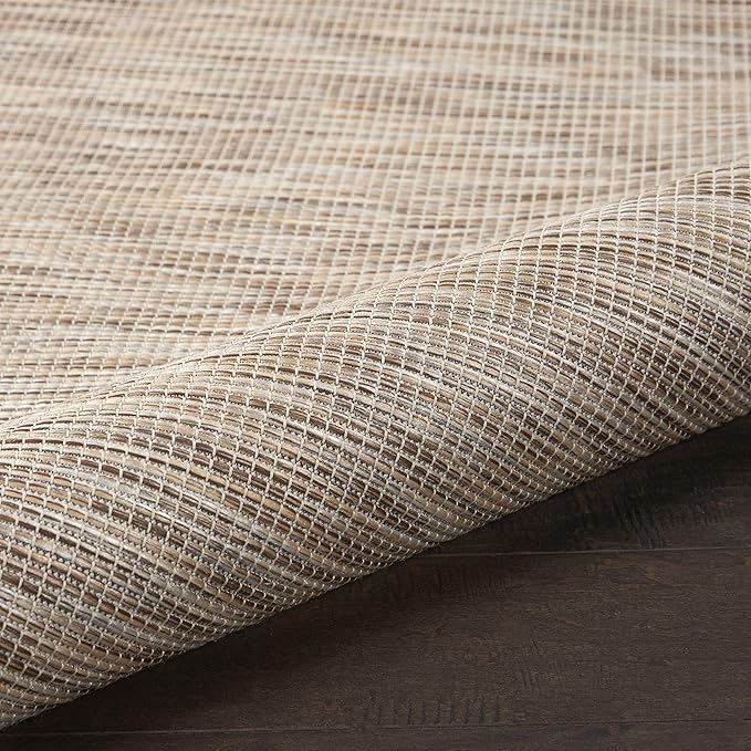 Nourison Positano Indoor-Outdoor Beige 8' x 10' Area Rug, Easy Cleaning, Non Shedding, Bed Room, Living Room, Dining Room, Backyard, Deck, Patio (8x10)
