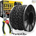 [Upgraded] 50FT Black Electroplated Steel Hanging Chain Roll, Pliers Included, 20LBS Load Capacity, Durable, Rust-Resistant, Adjustable Length for Hanging Bird Feeders, Planters, Lanterns, Billboards
