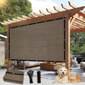 Outdoor 90% Sun Shade Cloth with Grommets, 10 X 21 FT Pergola Shade Cover for Garden Patio Carport Kennel Swimming Pool, Mocha (We Make Custom Size)