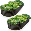 Galvanized Raised Garden Beds Outdoor // 6×3×1 ft (2-Pack) Planter Raised Beds for Gardening, Vegetables, Flowers // Large Metal Garden Box // Patented Tool-Free Design (Black)