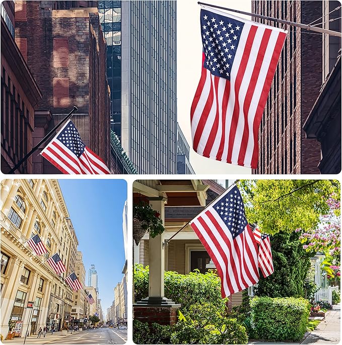American Flag 20x30 Outside, US Flags for Outdoor Indoor, Heavy Duty Durable, Deluxe Embroidered Stars, Brass Grommets, Sewn Stripes, Vivid Color, Fade Resistant and waterproof