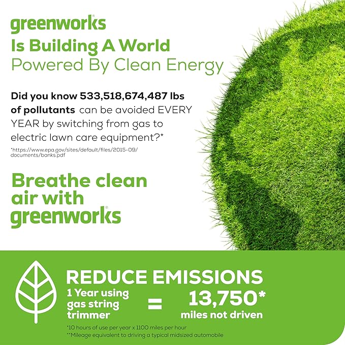 Greenworks 40V 13-Inch Cordless String Trimmer / Edger (Gen 2), Battery and Charger Not Included