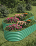 2 Pcs Raised Garden Beds Outdoor 10x4x1.5ft - Galvanized Steel Planter Box for Vegetables, Flowers, Rust-Resistant Garden Box, Easy Assembly Raised Beds, Durable Planters for Outdoor Plants, Green