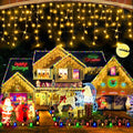 Hezbjiti Christmas Lights Decorations Outdoor, 1600LED 164FT Curtain Fairy Lights 8 Modes 320 Drops Fairy String Curtain Lights for Christmas Decor Eaves Window Party Yard Garden