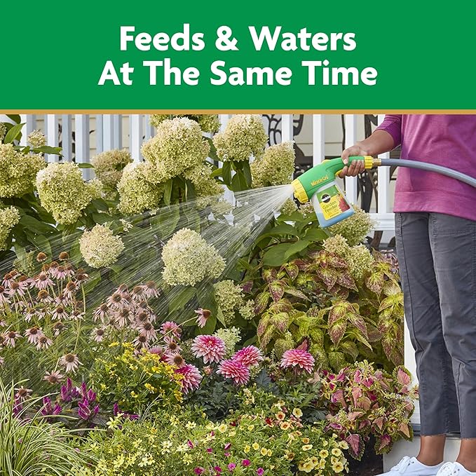 Miracle-Gro Garden Feeder with Water Soluble All Purpose Plant Food, Hose-end Feeder for Outdoor Plants, 1 lb.