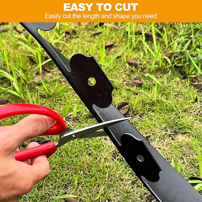 4 inch Tall Landscape Edging No Dig 33FT Garden Edging with 30 Spikes, Landscape Edging Border for Landscaping, Lawn, Flower Beds, Grass, Yard