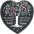 Cardinal Memorial Slate Stone - Hold You in Our Hearts, Memorial Plaque Sympathy Gifts for Loss of Loved One, Memorial Gifts for Loss of Father, Mother, Brother Garden Slate Stone TNA6